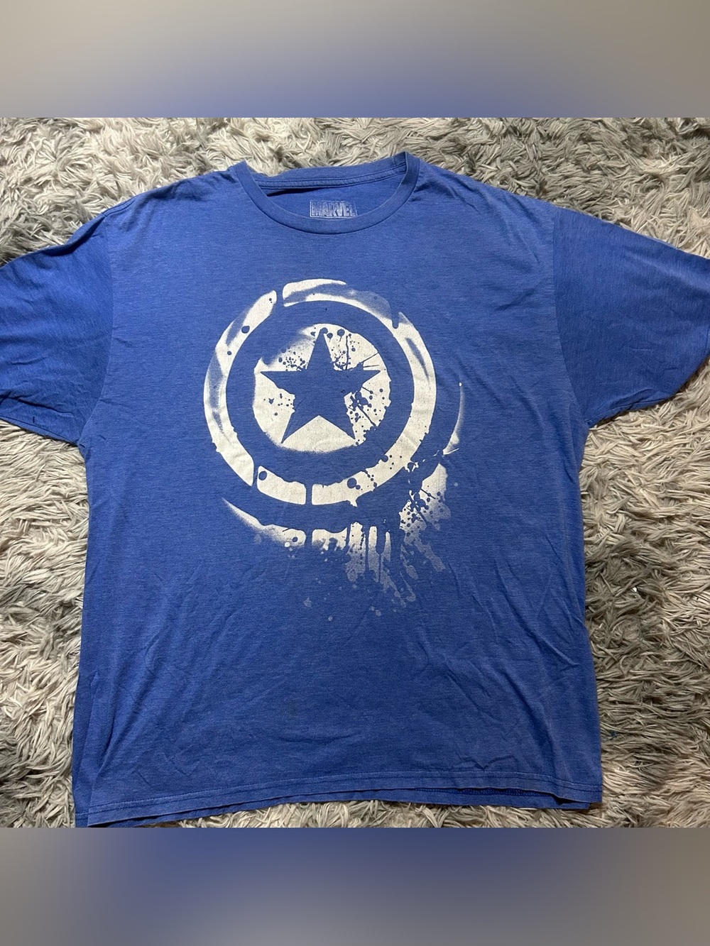 Marvel Men's Royal Blue Captain Shield Graphic Tee